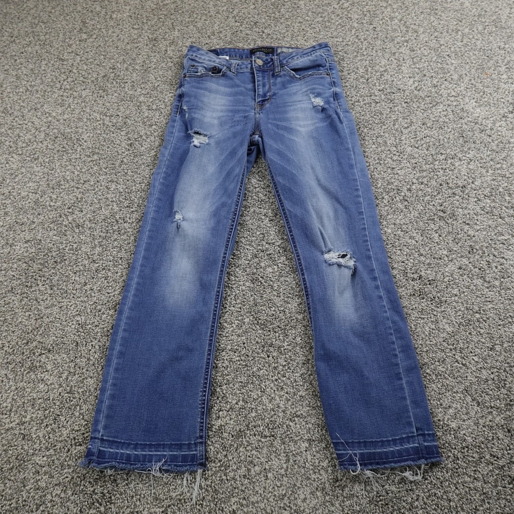 Aeropostale Jeans Womens 2 Blue Denim Pants Low Rise Skinny Kick Boot Stretch